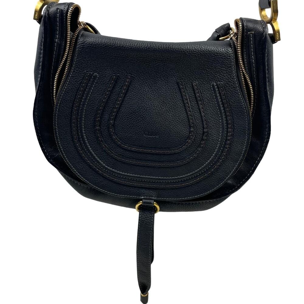 💎✨BEAUTIFUL✨💎Authentic Chloe Marcie Round Crossbody Bag Black - Picture 3 of 9